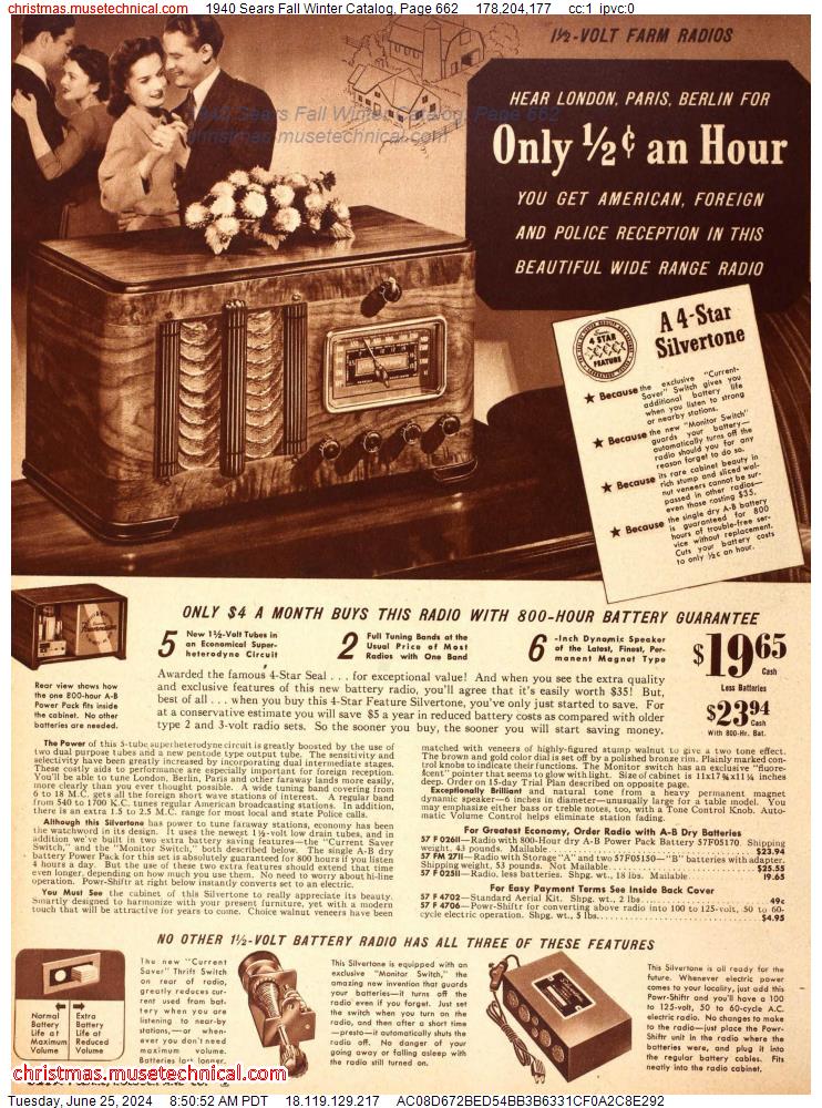 1940 Sears Fall Winter Catalog, Page 662
