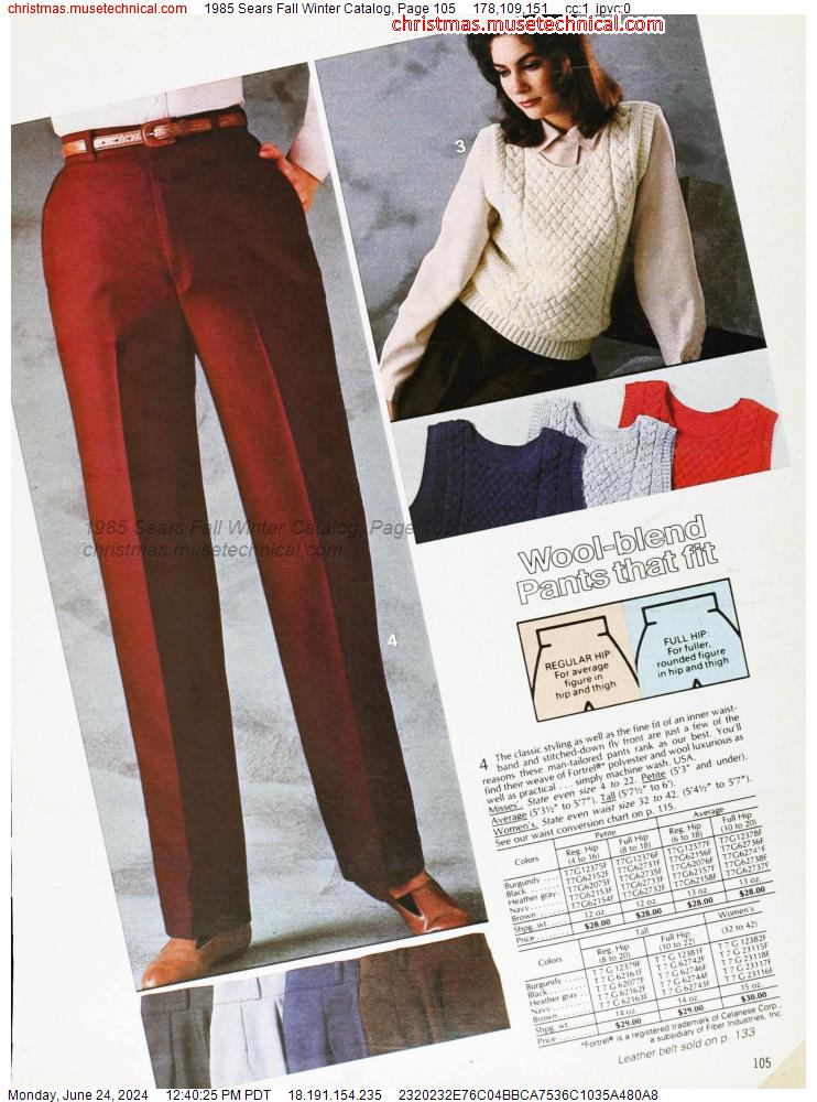 1985 Sears Fall Winter Catalog, Page 105