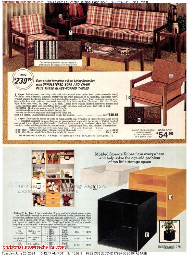 1974 Sears Fall Winter Catalog, Page 1275