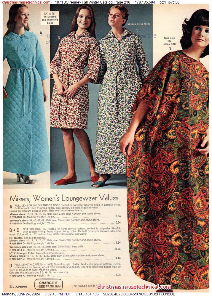 1971 JCPenney Fall Winter Catalog, Page 216