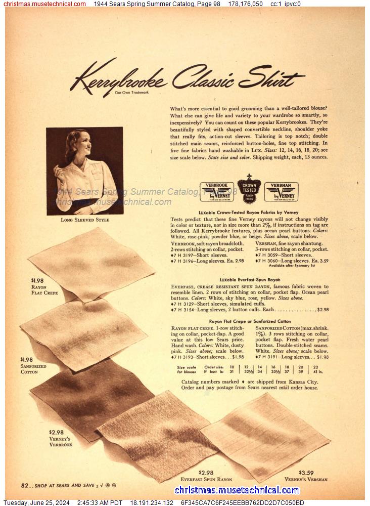 1944 Sears Spring Summer Catalog, Page 98