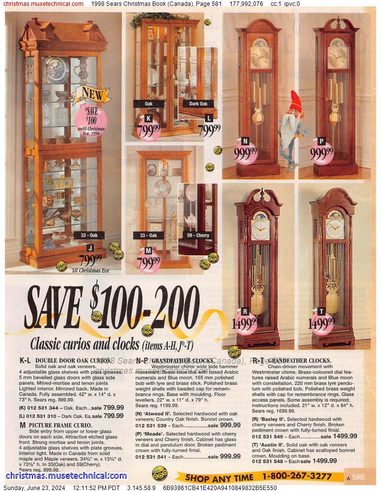 1998 Sears Christmas Book (Canada), Page 581