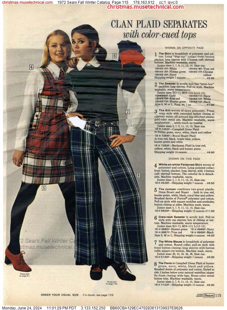 1972 Sears Fall Winter Catalog, Page 115