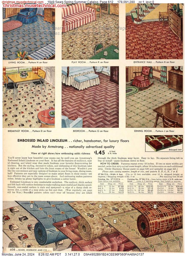 1949 Sears Spring Summer Catalog, Page 612