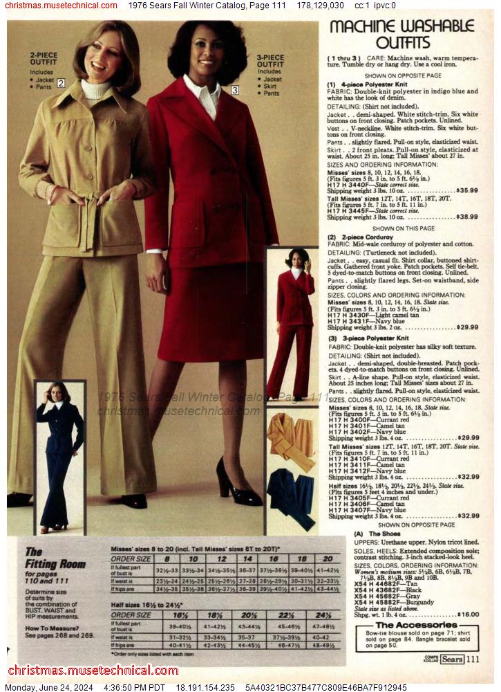 1976 Sears Fall Winter Catalog, Page 111