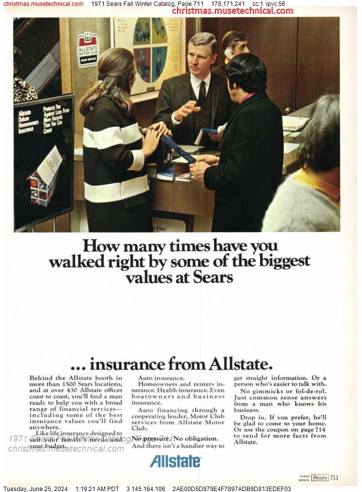 1971 Sears Fall Winter Catalog, Page 711