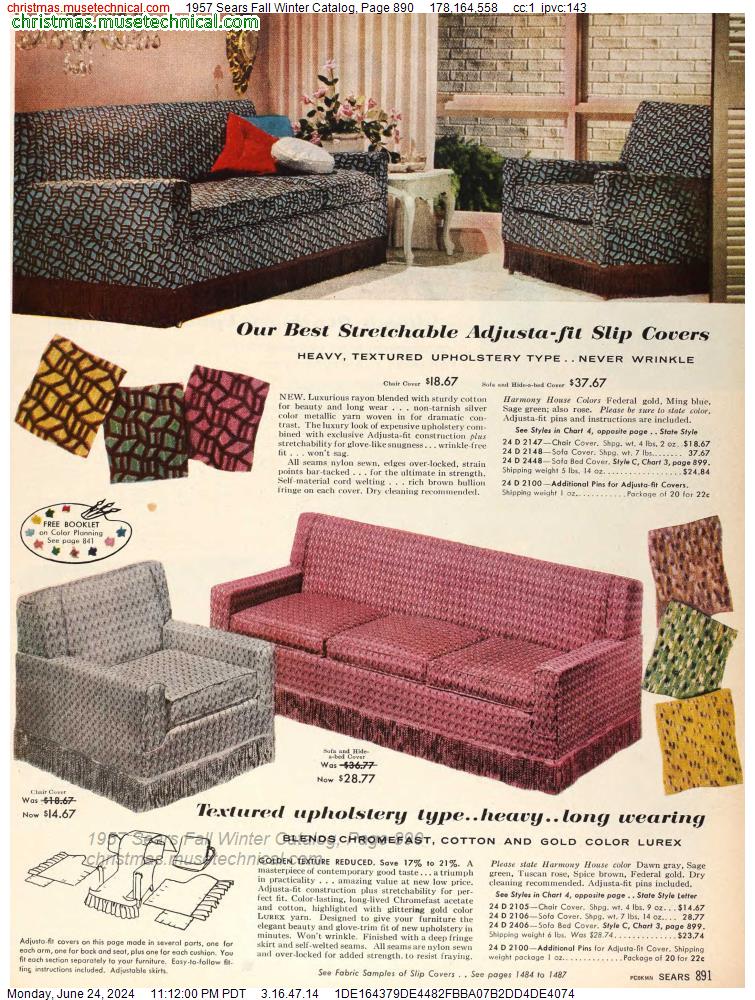 1957 Sears Fall Winter Catalog, Page 890