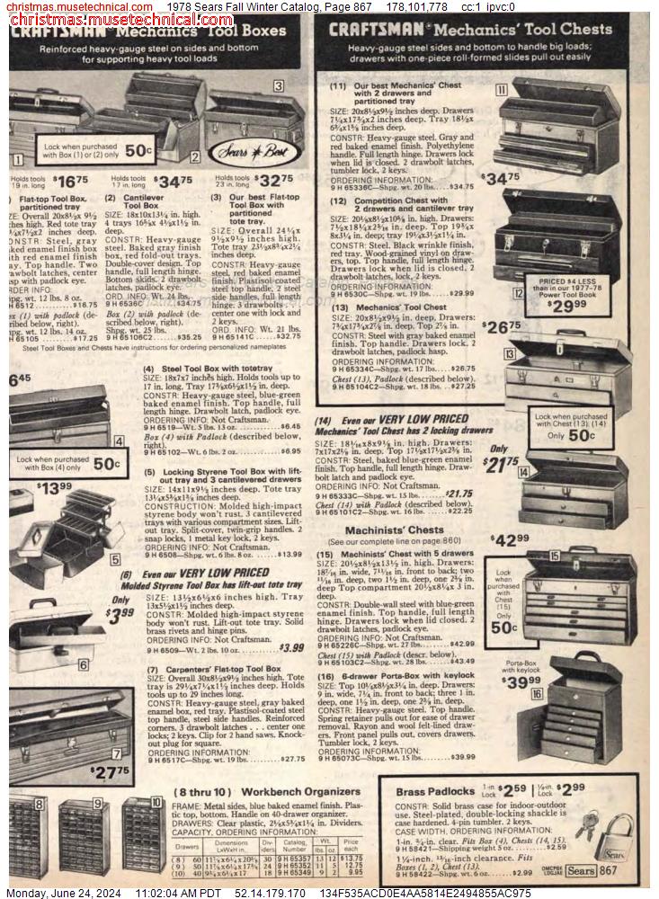 1978 Sears Fall Winter Catalog, Page 867