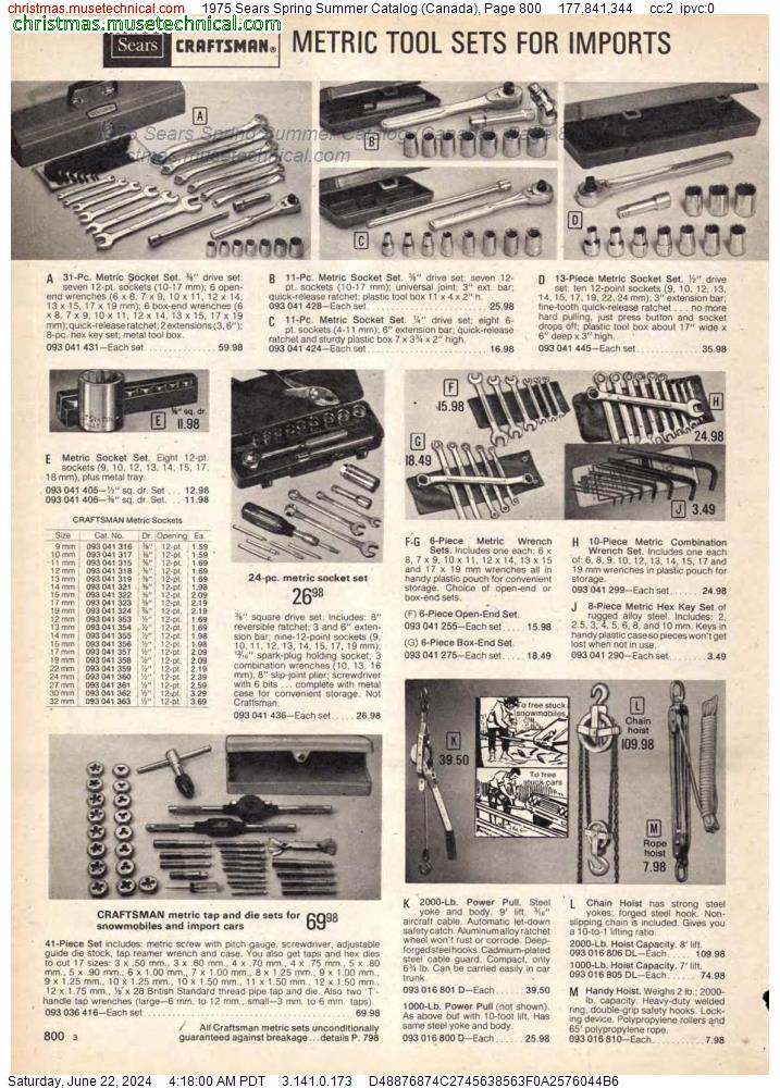 1975 Sears Spring Summer Catalog (Canada), Page 800