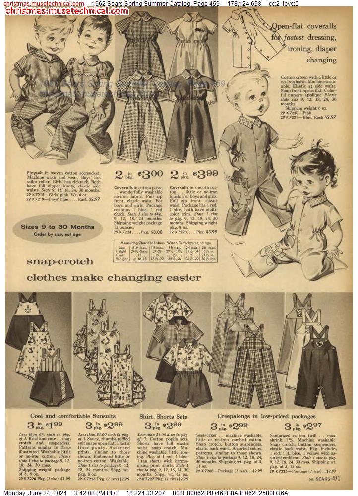 1962 Sears Spring Summer Catalog, Page 459