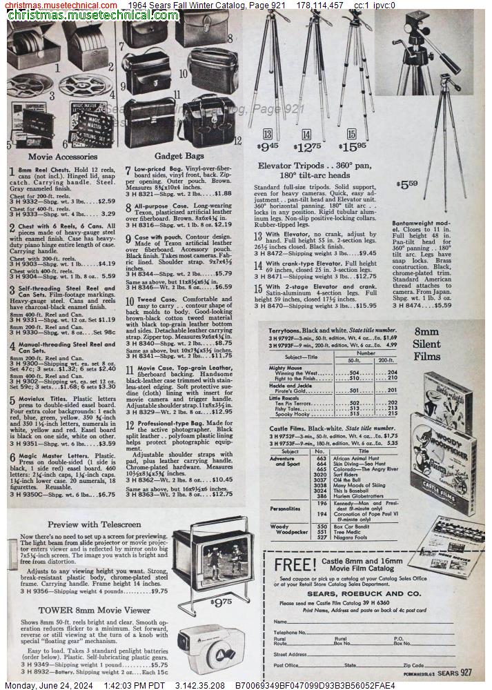 1964 Sears Fall Winter Catalog, Page 921