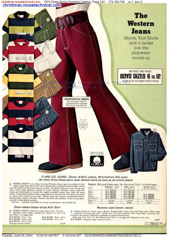 1974 Sears Spring Summer Catalog, Page 343