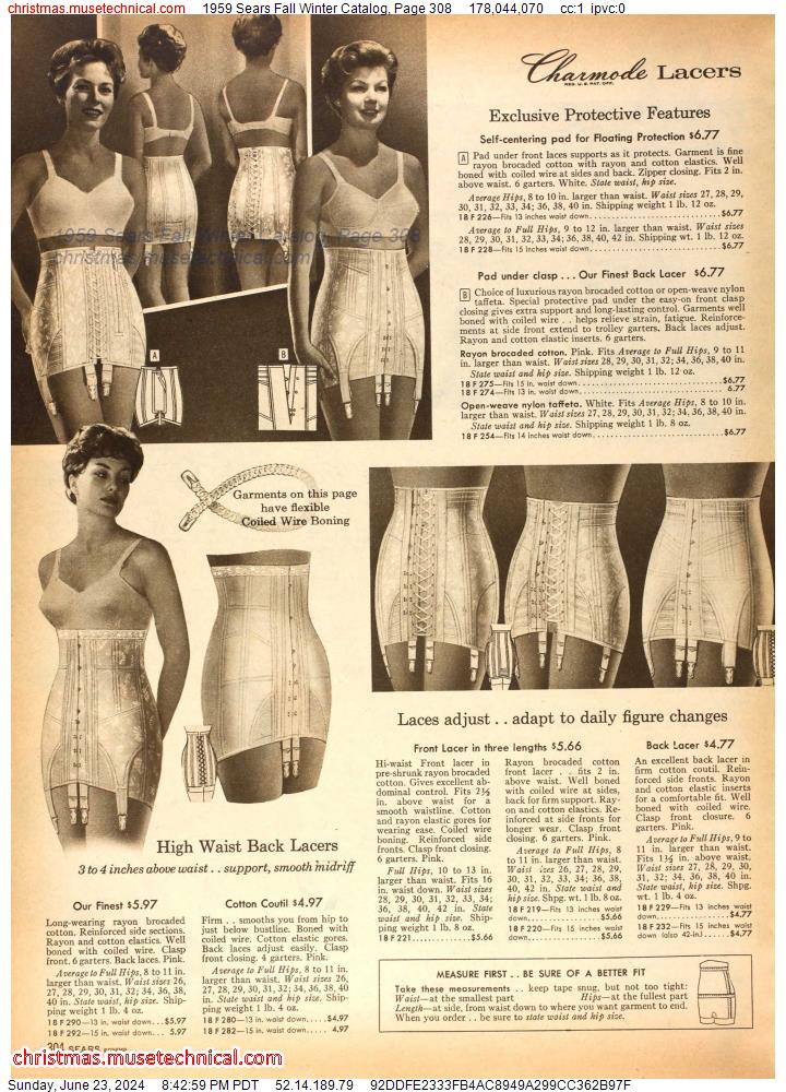 1959 Sears Fall Winter Catalog, Page 308