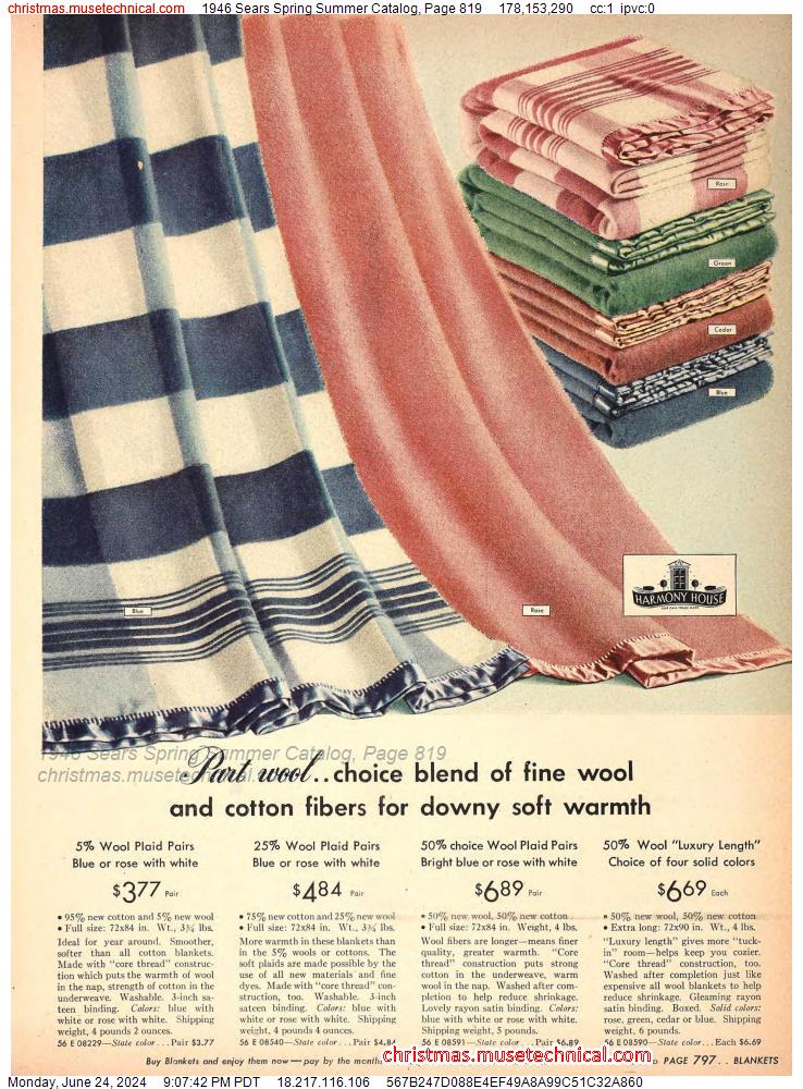 1946 Sears Spring Summer Catalog, Page 819