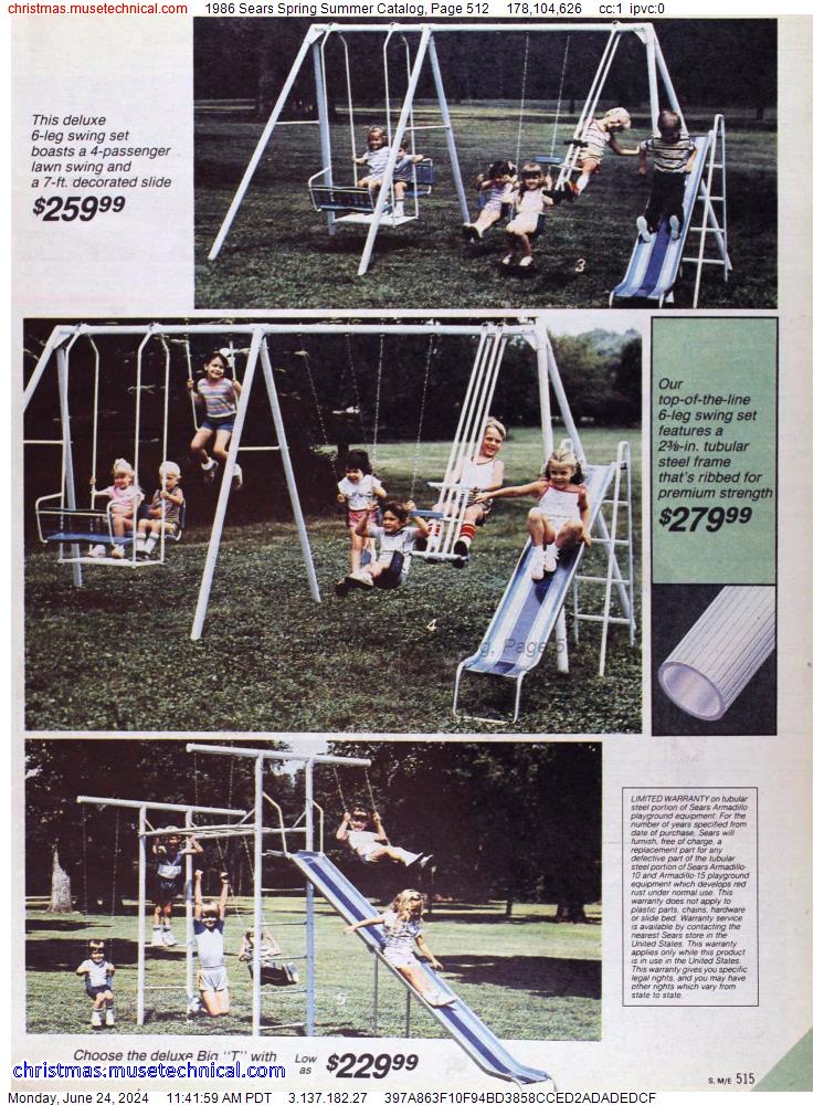 1986 Sears Spring Summer Catalog, Page 512