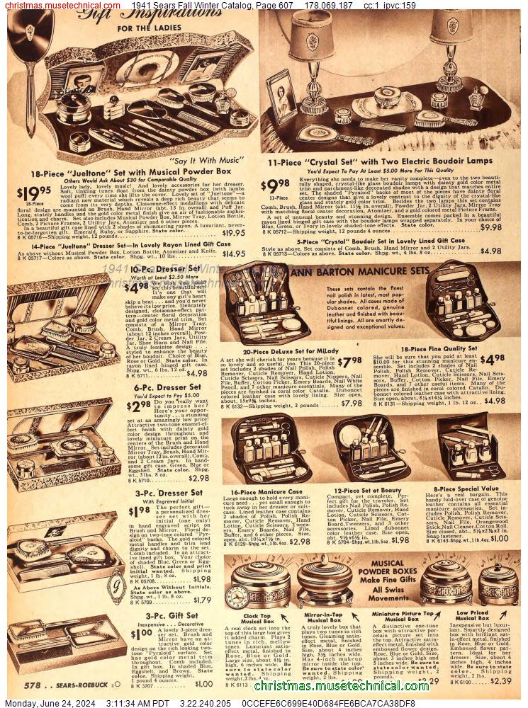 1941 Sears Fall Winter Catalog, Page 607