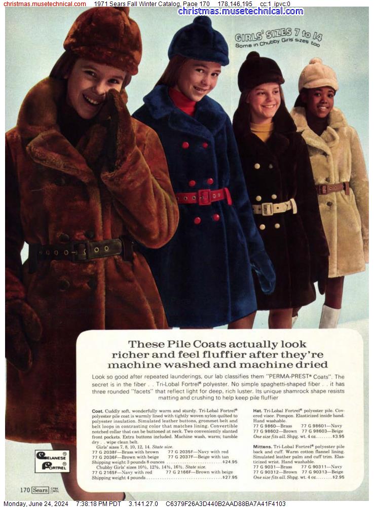 1971 Sears Fall Winter Catalog, Page 170