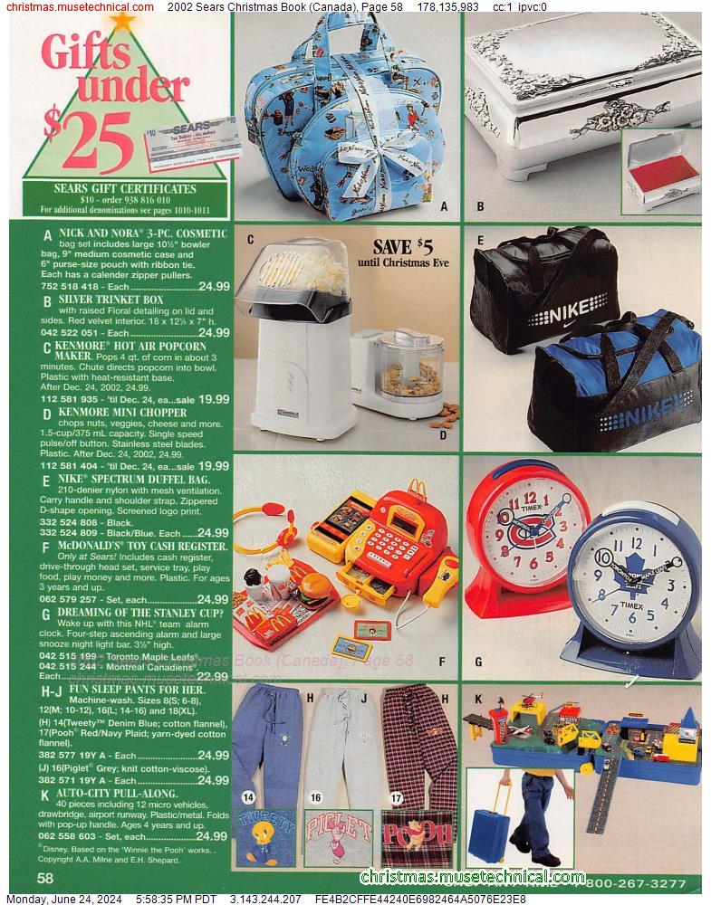 2002 Sears Christmas Book (Canada), Page 58