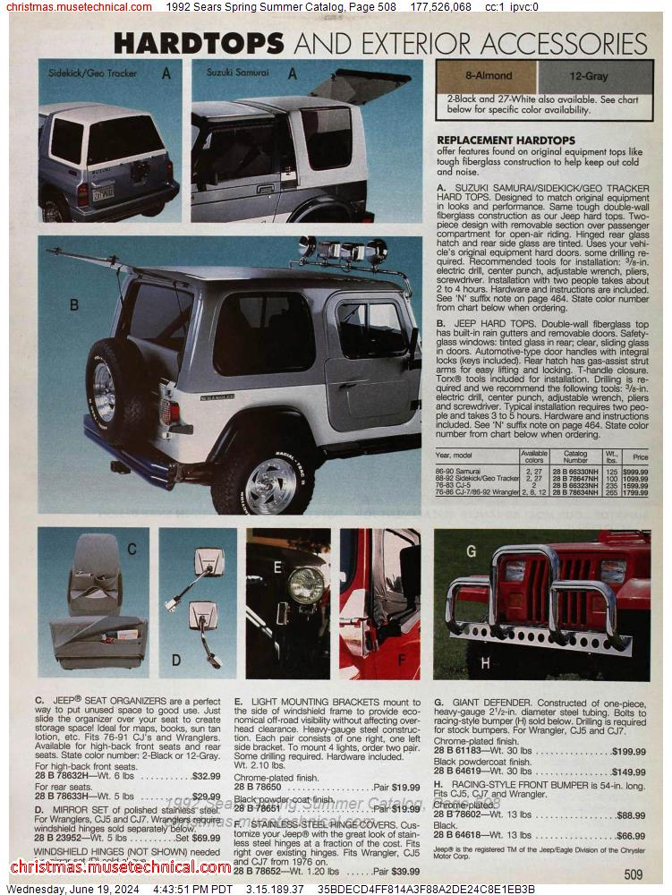 1992 Sears Spring Summer Catalog, Page 508