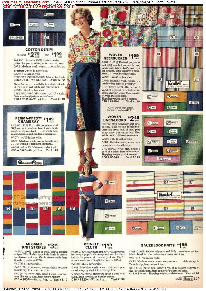 1977 Sears Spring Summer Catalog, Page 257