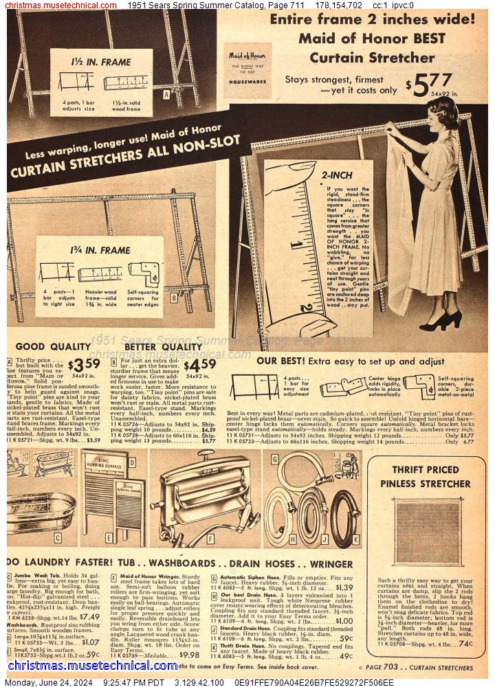 1951 Sears Spring Summer Catalog, Page 711