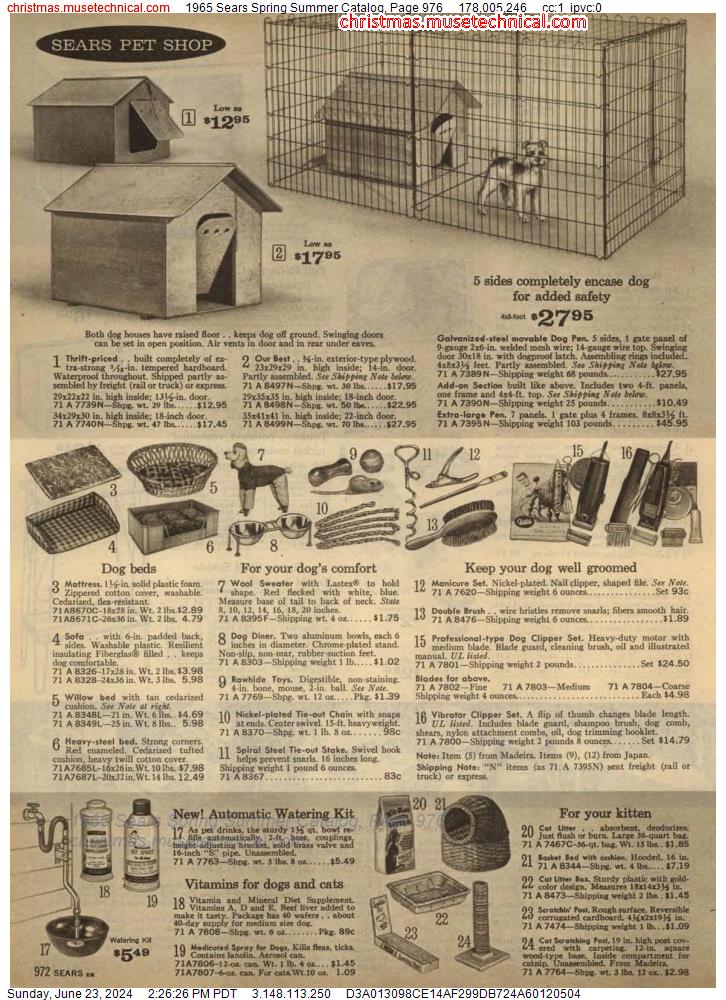 1965 Sears Spring Summer Catalog, Page 976