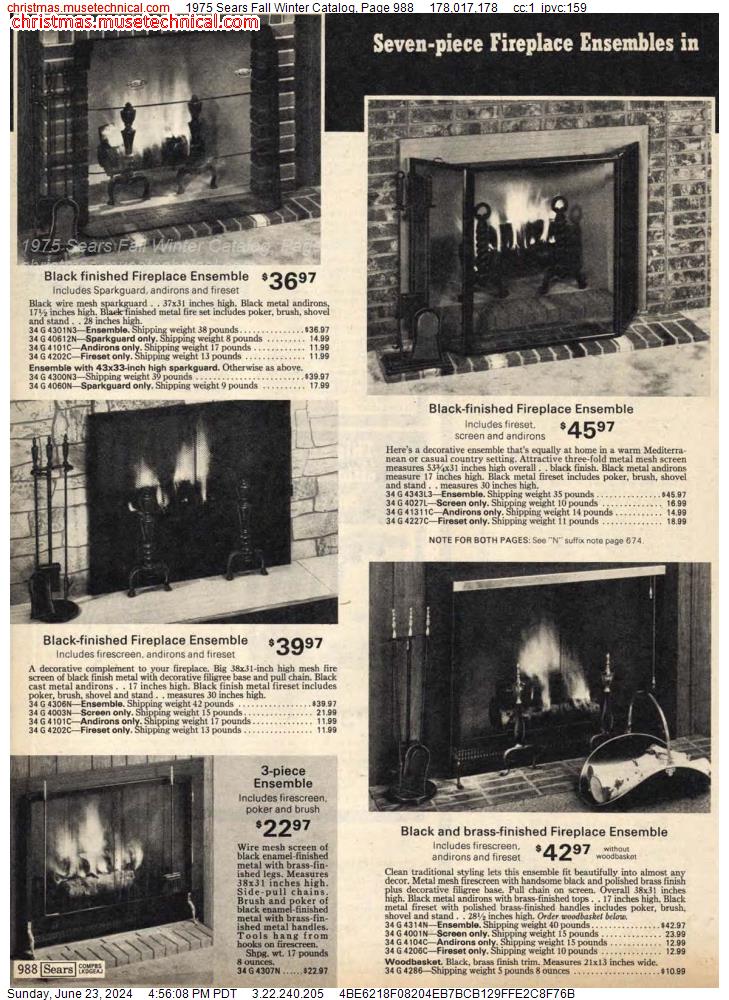 1975 Sears Fall Winter Catalog, Page 988