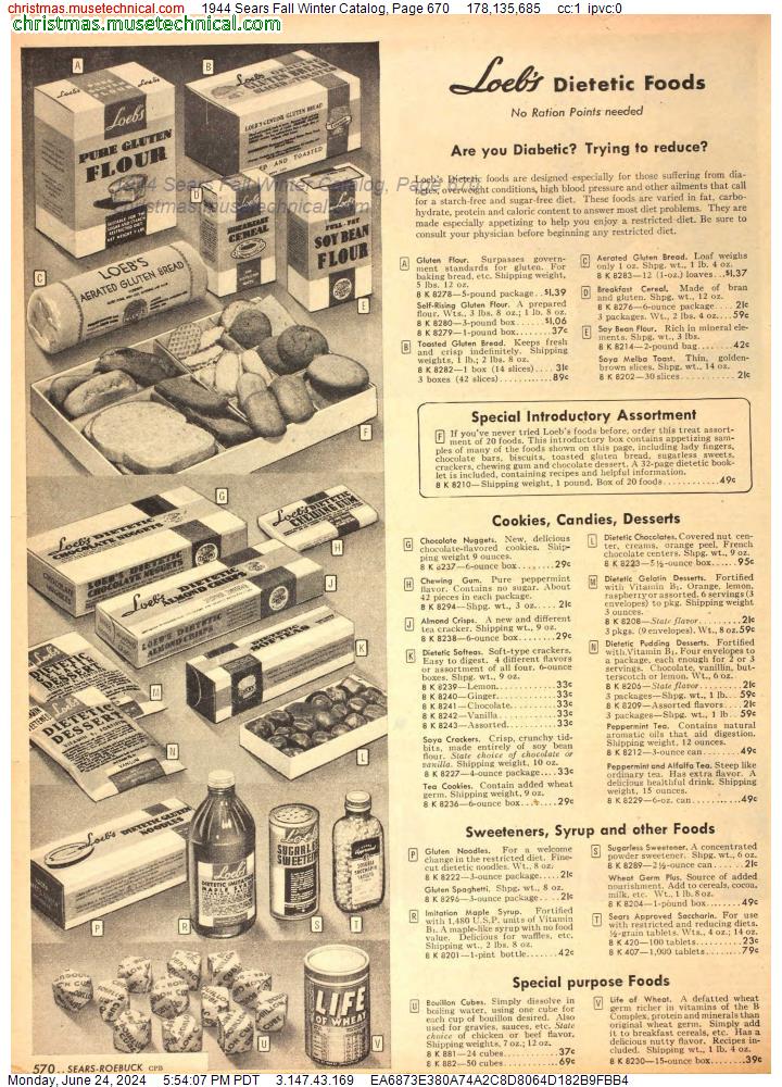 1944 Sears Fall Winter Catalog, Page 670