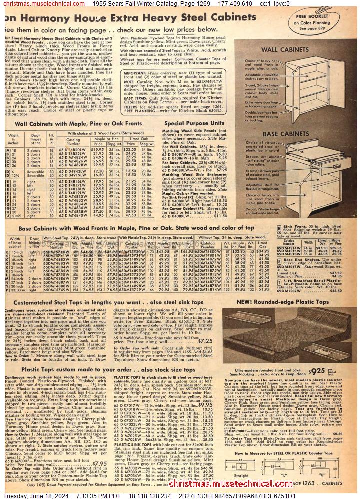 1955 Sears Fall Winter Catalog, Page 1269