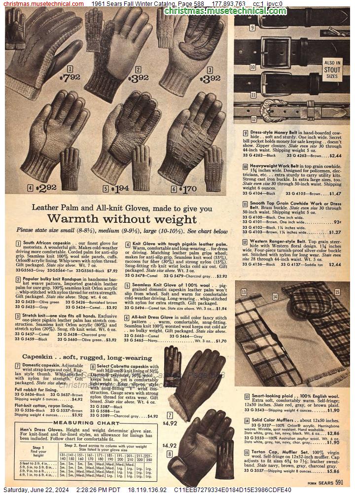 1961 Sears Fall Winter Catalog, Page 588