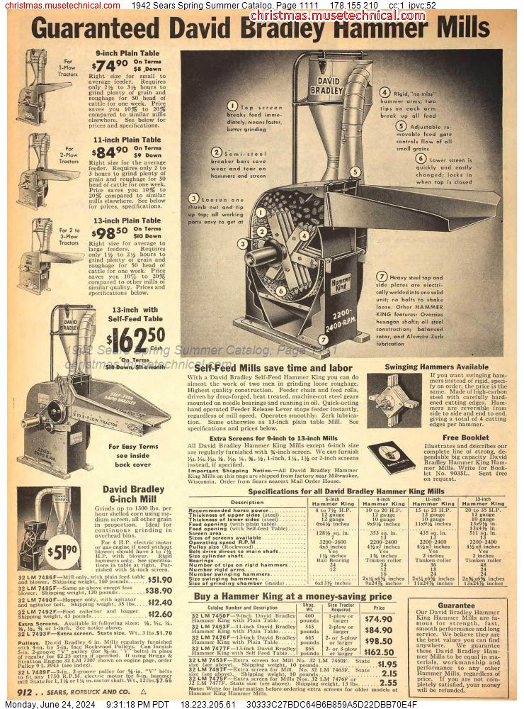 1942 Sears Spring Summer Catalog, Page 1111