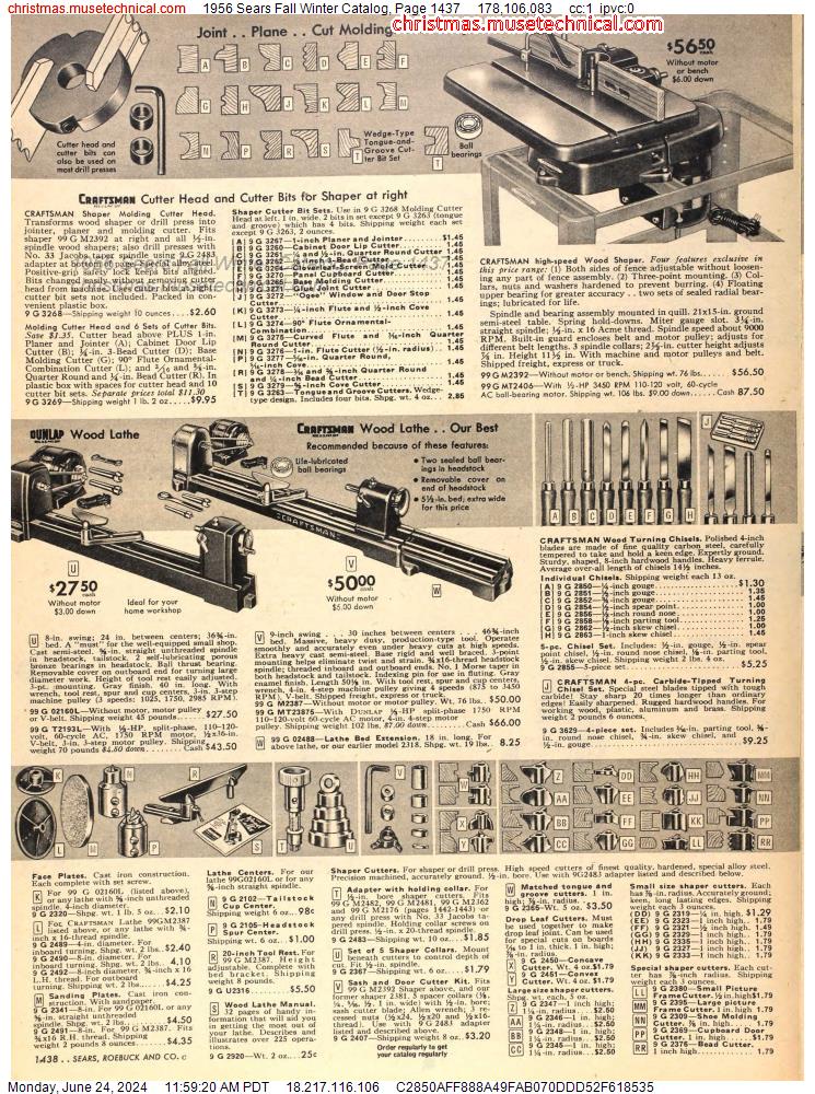1956 Sears Fall Winter Catalog, Page 1437