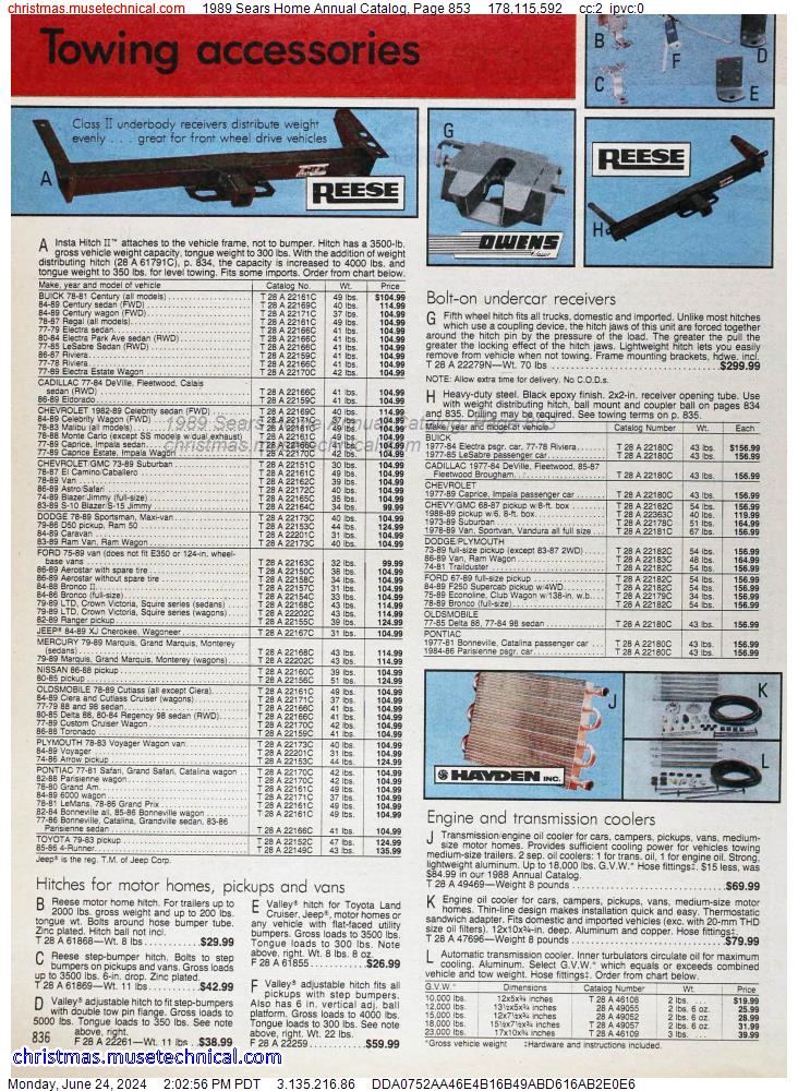 1989 Sears Home Annual Catalog, Page 853