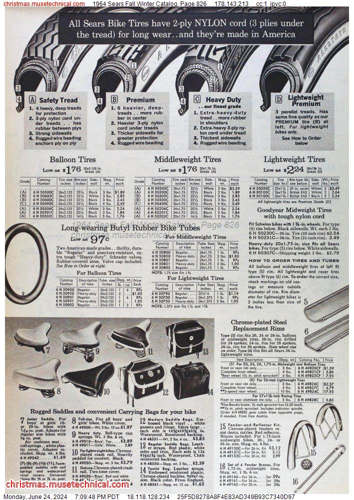 1964 Sears Fall Winter Catalog, Page 826