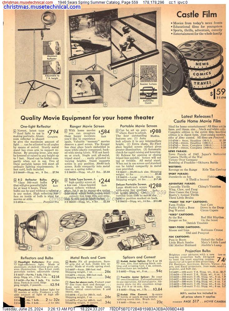 1946 Sears Spring Summer Catalog, Page 559