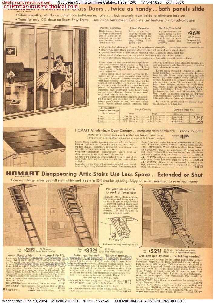 1958 Sears Spring Summer Catalog, Page 1260