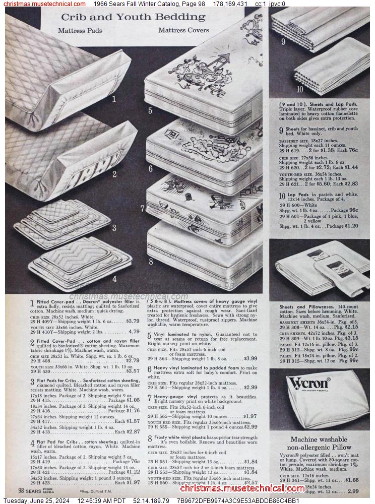 1966 Sears Fall Winter Catalog, Page 98