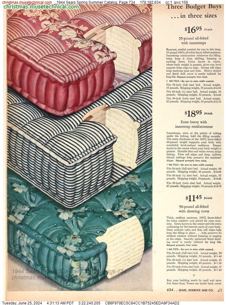 1944 Sears Spring Summer Catalog, Page 734