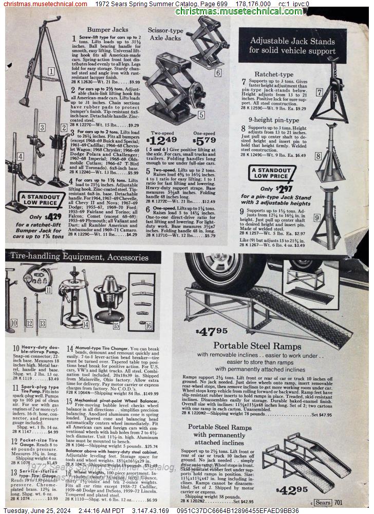 1972 Sears Spring Summer Catalog, Page 699