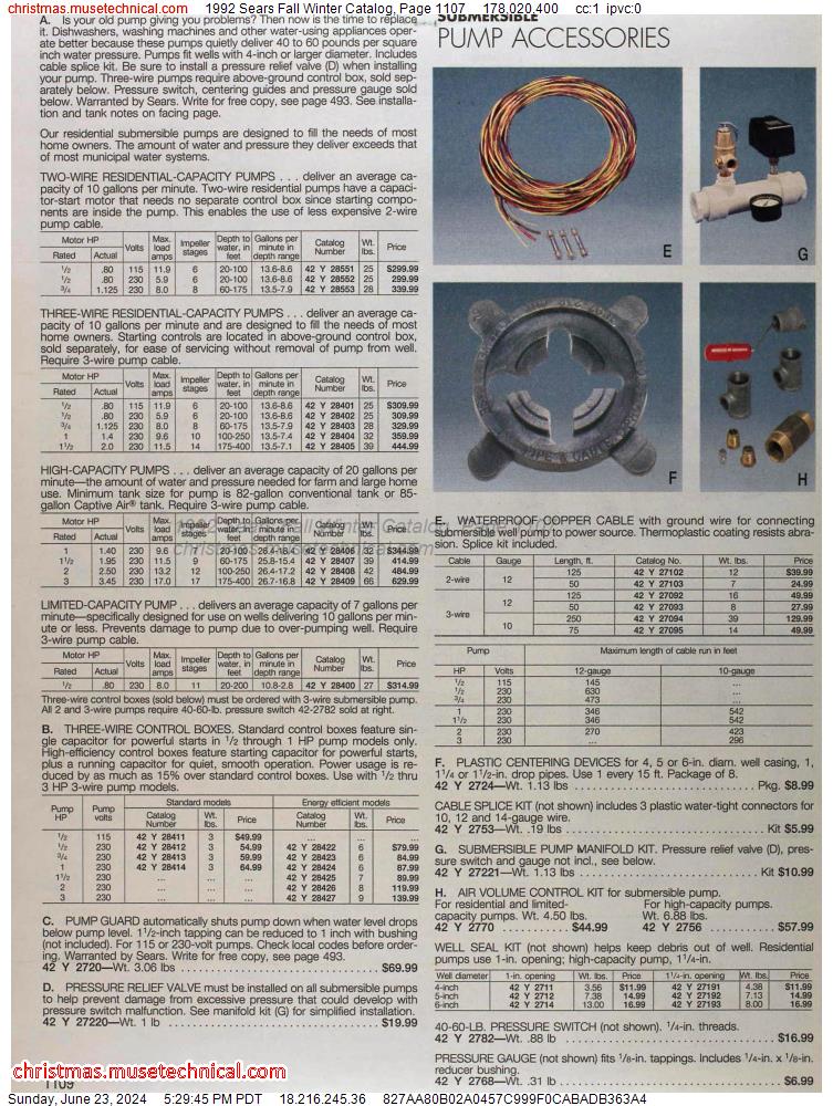 1992 Sears Fall Winter Catalog, Page 1107