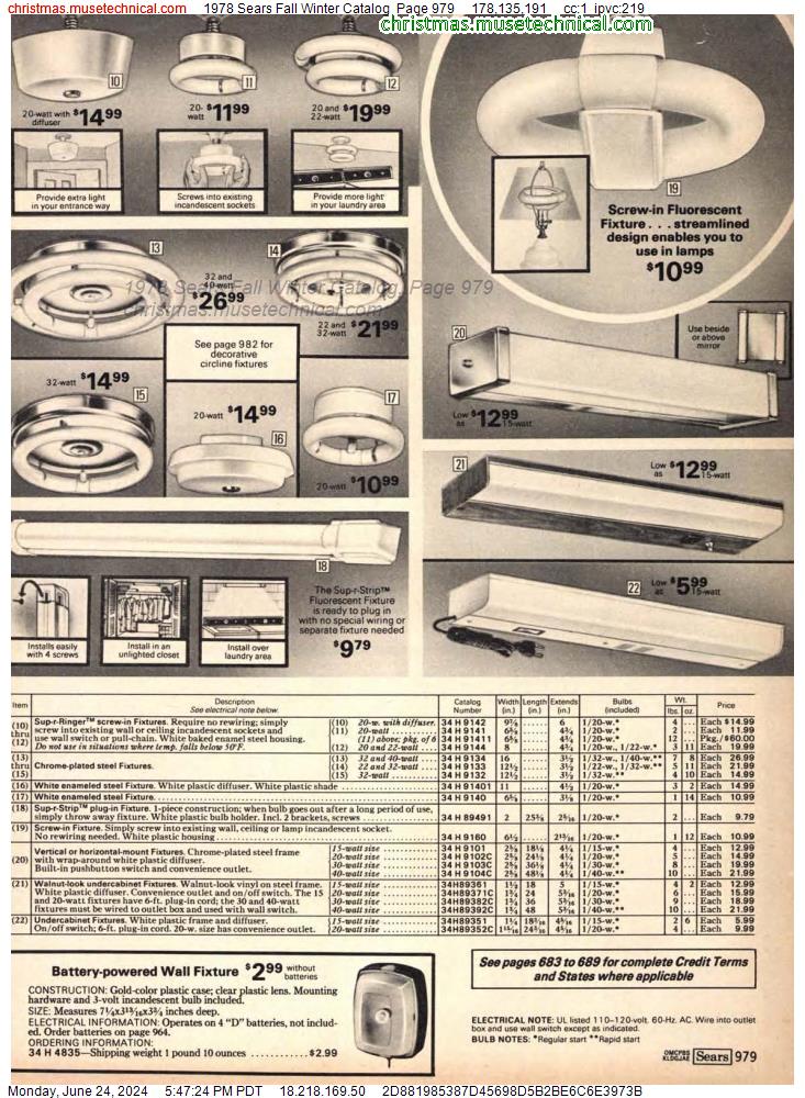 1978 Sears Fall Winter Catalog, Page 979