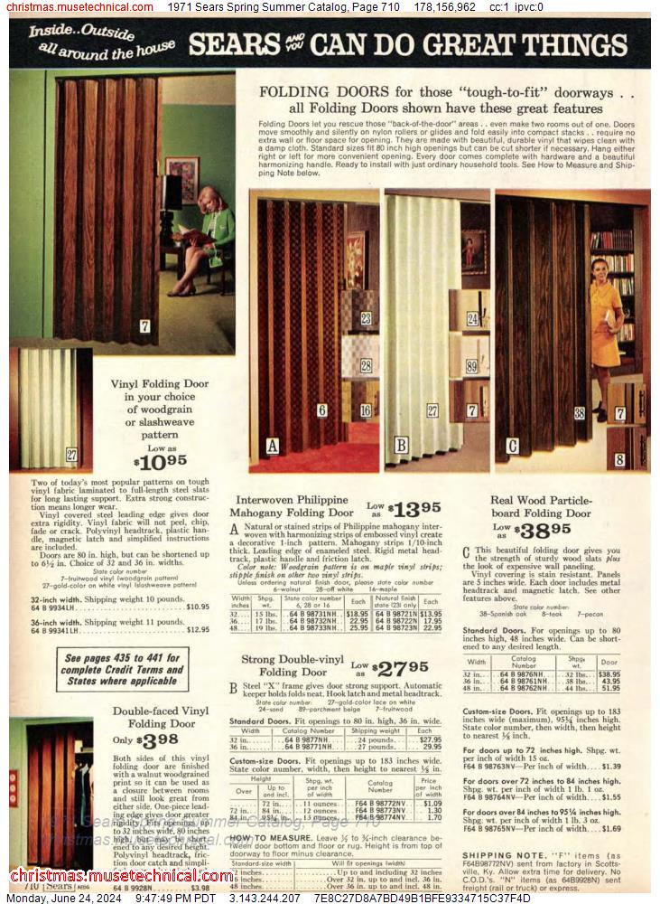 1971 Sears Spring Summer Catalog, Page 710