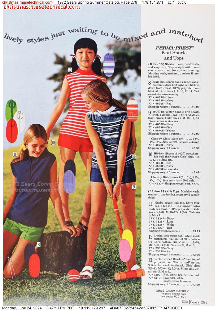1972 Sears Spring Summer Catalog, Page 279