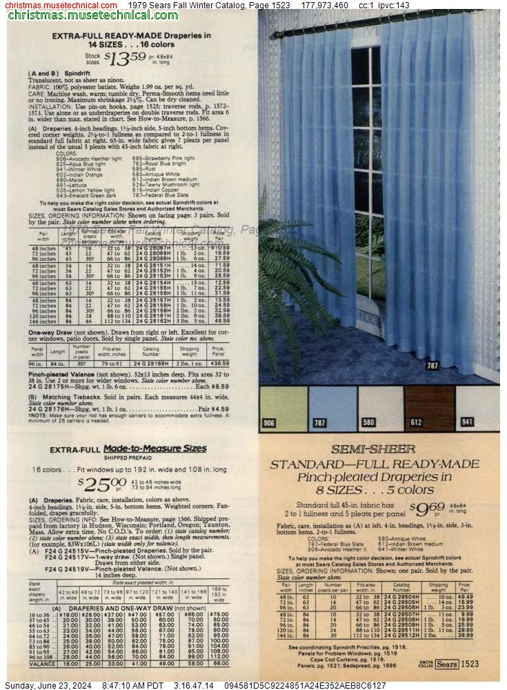 1979 Sears Fall Winter Catalog, Page 1523