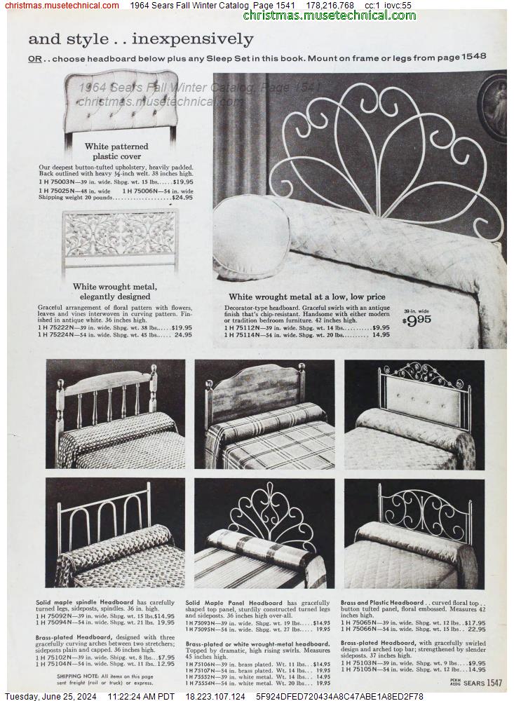 1964 Sears Fall Winter Catalog, Page 1541