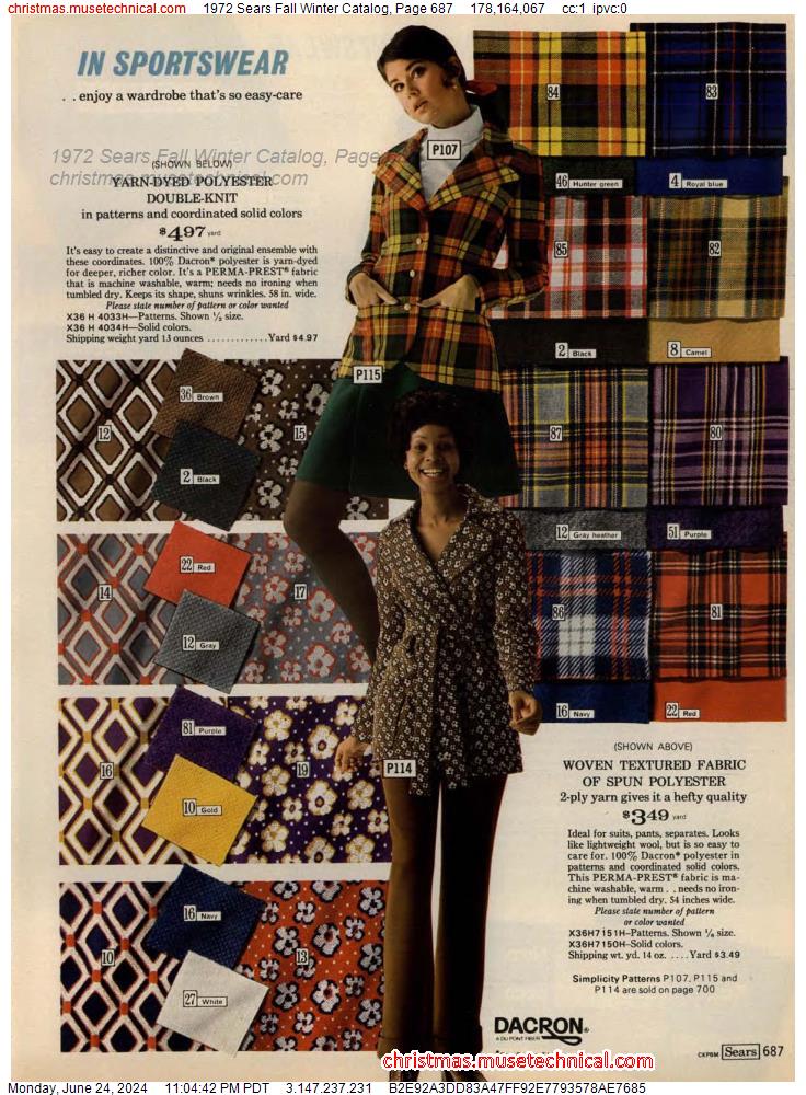 1972 Sears Fall Winter Catalog, Page 687