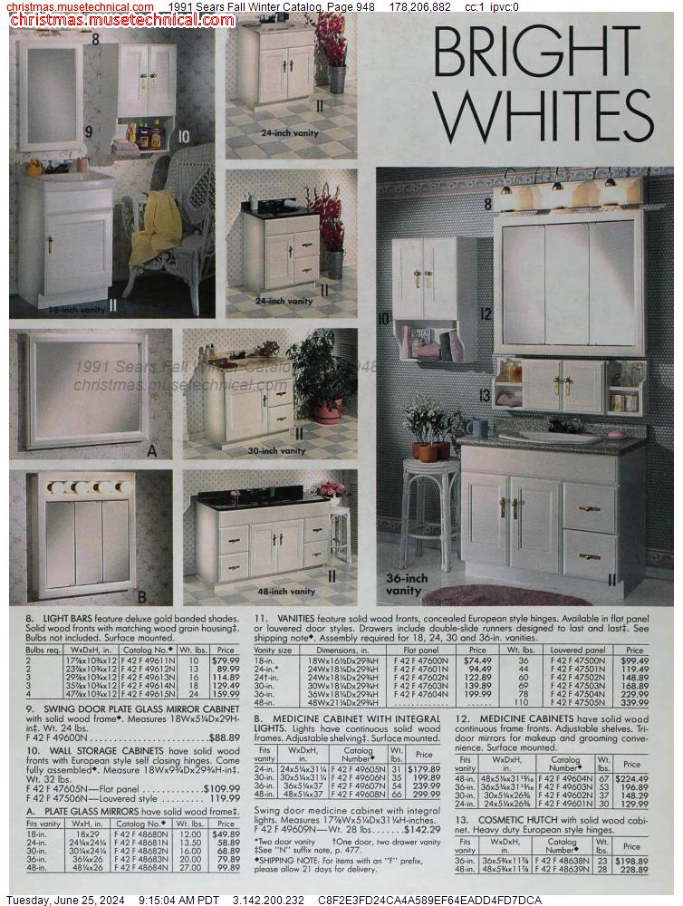 1991 Sears Fall Winter Catalog, Page 948