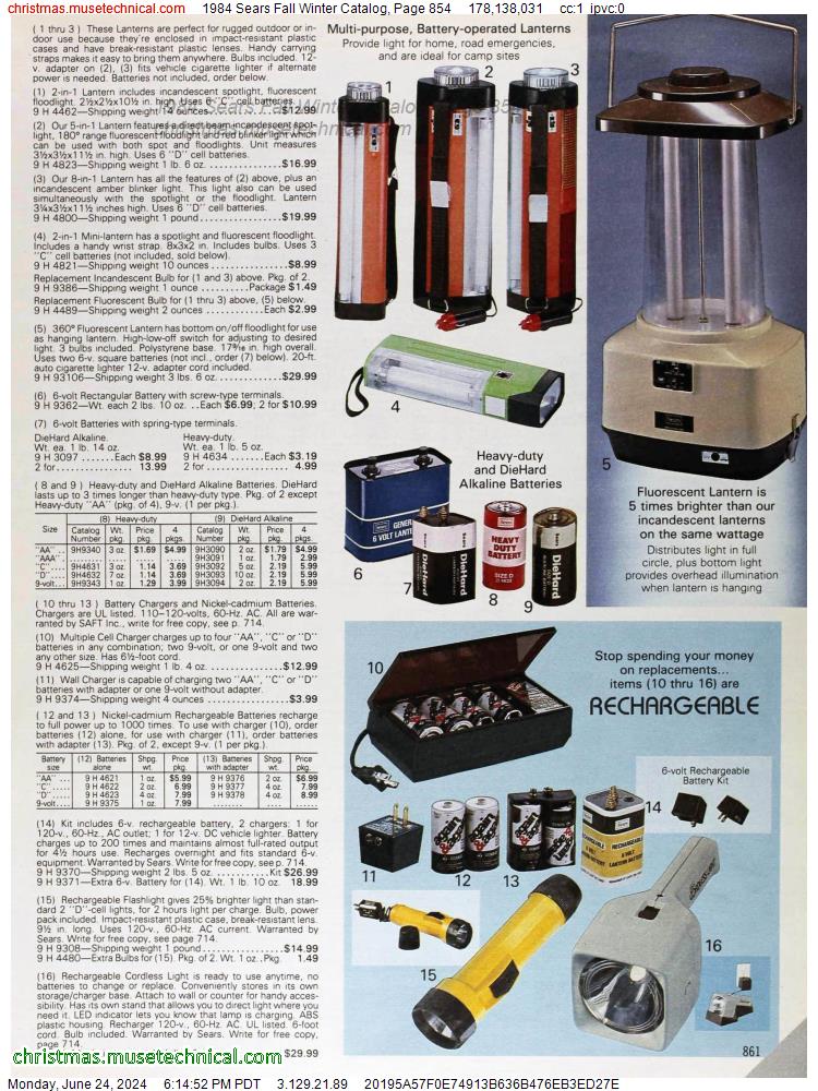 1984 Sears Fall Winter Catalog, Page 854