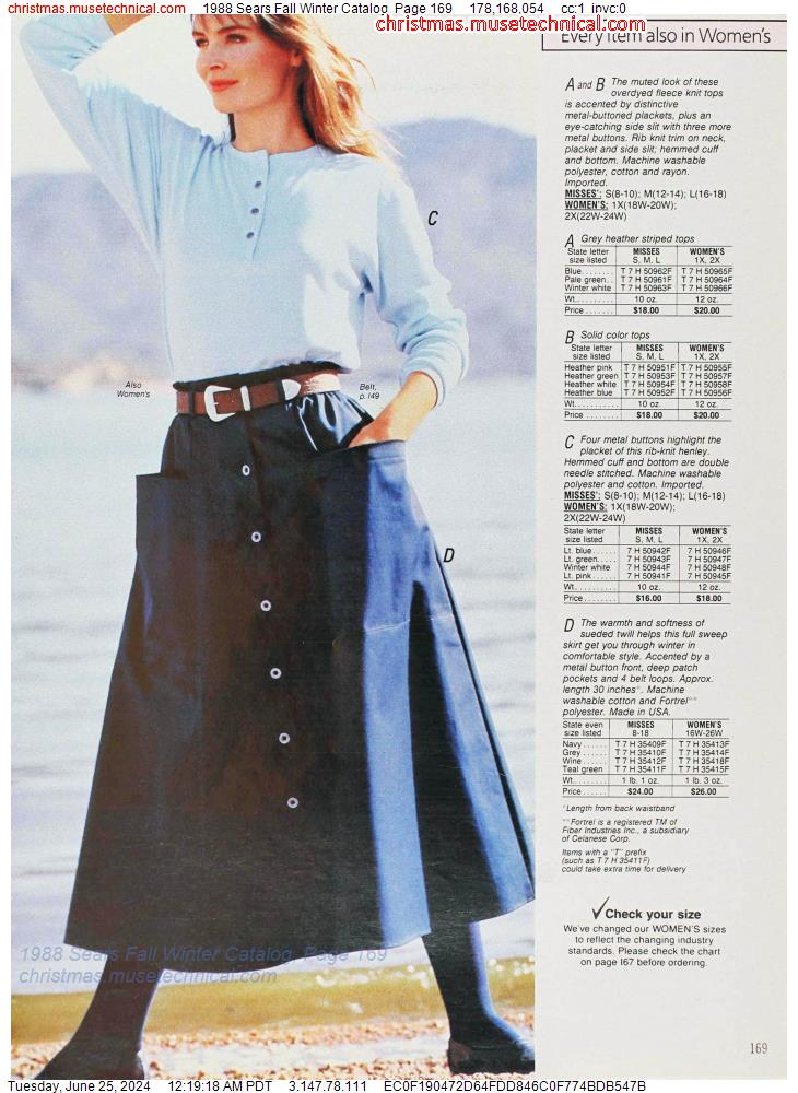1988 Sears Fall Winter Catalog, Page 169