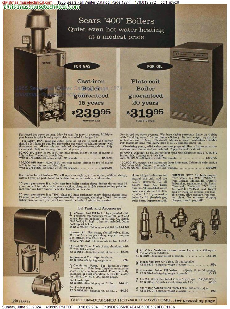 1965 Sears Fall Winter Catalog, Page 1274